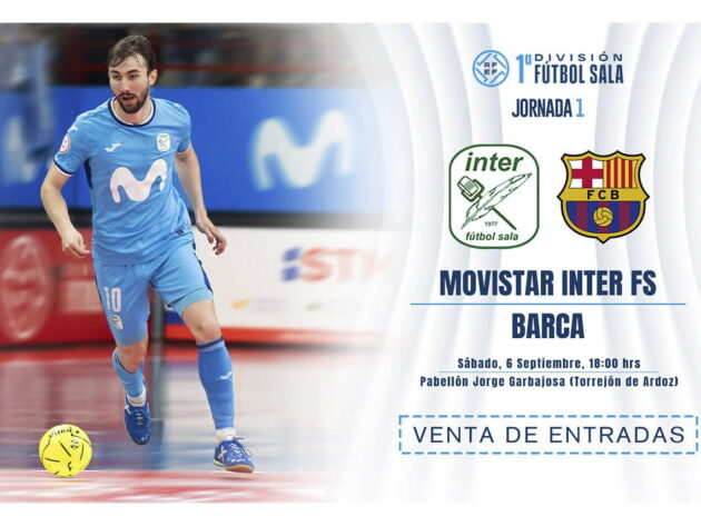 Movistar Inter comienza la temporada en el Pabellón Jorge Garbajosa ante el Barça