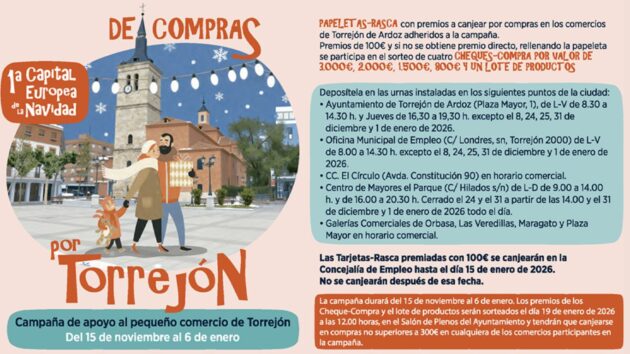 Arranca la campaña navideña que premiará las compras en 343 comercios de Torrejón
