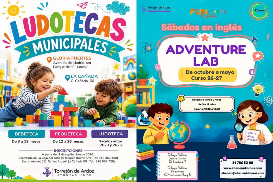 Torrejón abre el plazo de inscripción para extraescolares, Sábados de Inglés y ludotecas - imagen 1